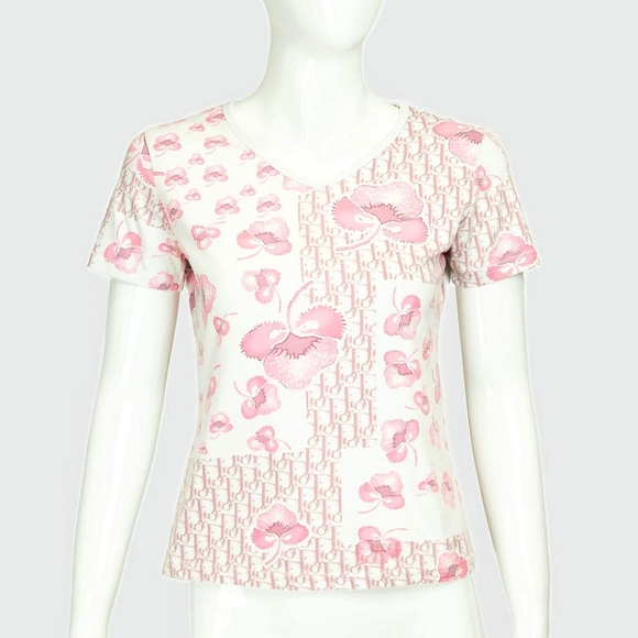 Dior Tops - Vintage Christian Dior John Galliano 2005 Cherry Blossom Floral Print T-Shirt